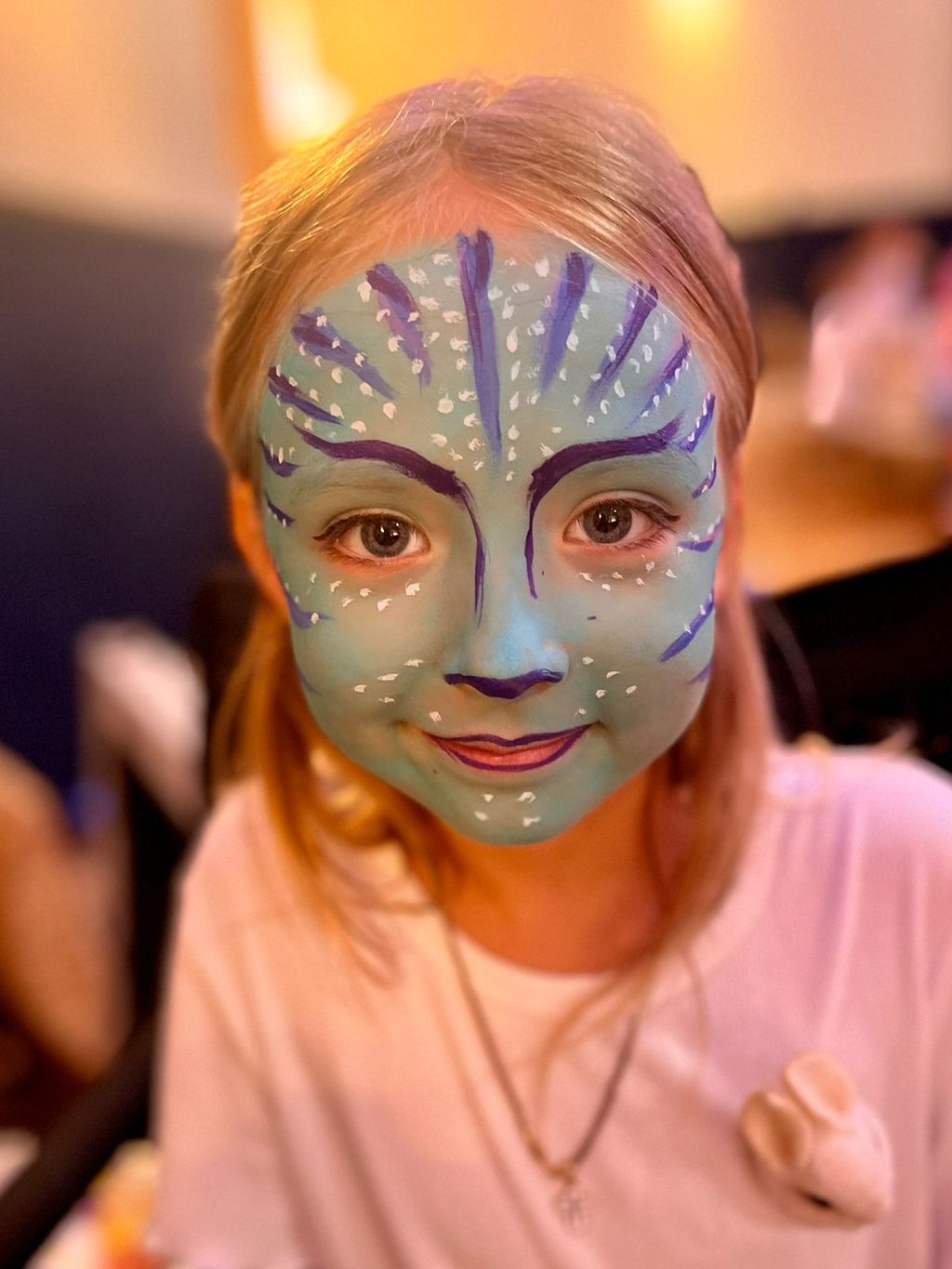 Blue Fantasy Full-Face Design by Happy Faces LA.