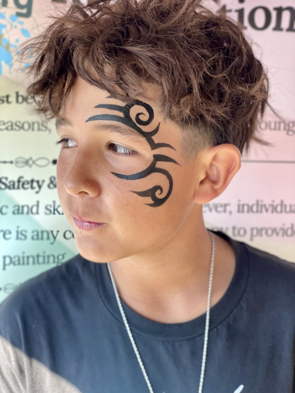 Black Tribal Swirl Eye Design by Happy Faces LA.