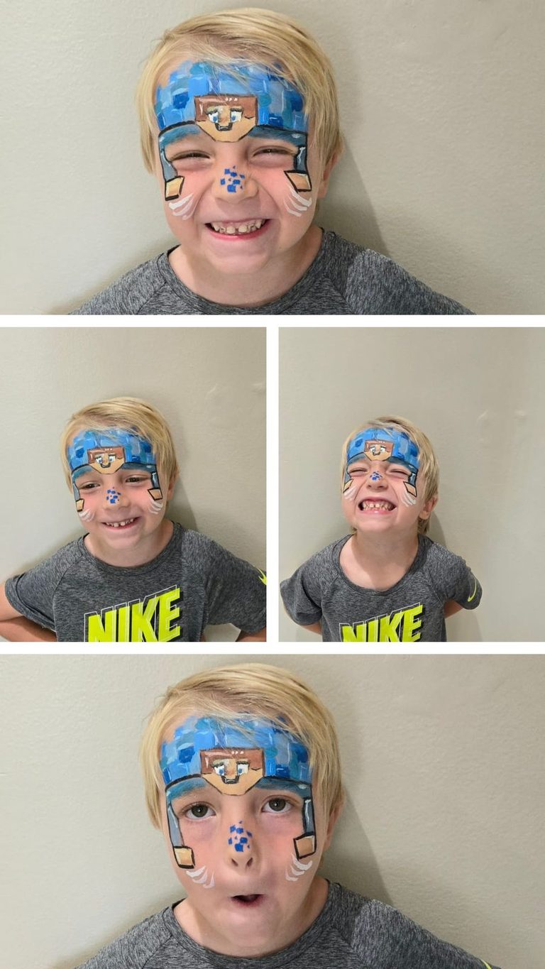 Blocky Video Game-Inspired Full-Face Design by Happy Faces LA.
