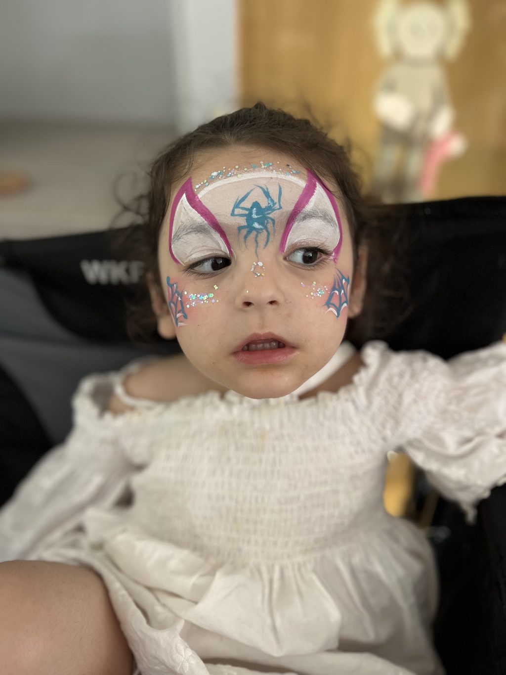 Pink and Blue Superhero Mask with Glitter by Happy Faces LA.