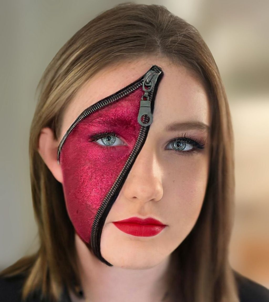 Zipper Illusion Half Face Glam by Happy Faces LA.